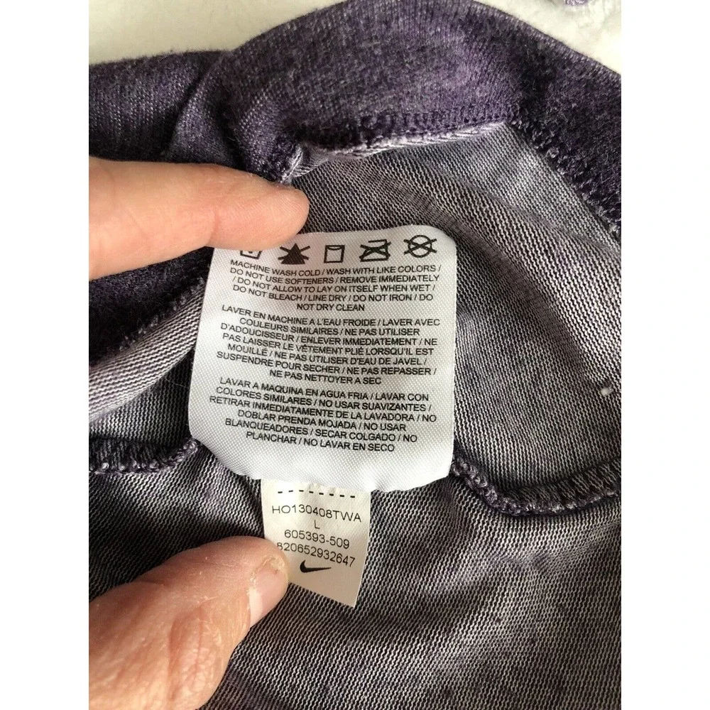 Women's Nike Dri-fit‎ Heathered Purple Long Sleeve Shirt Size Large Slim Fit